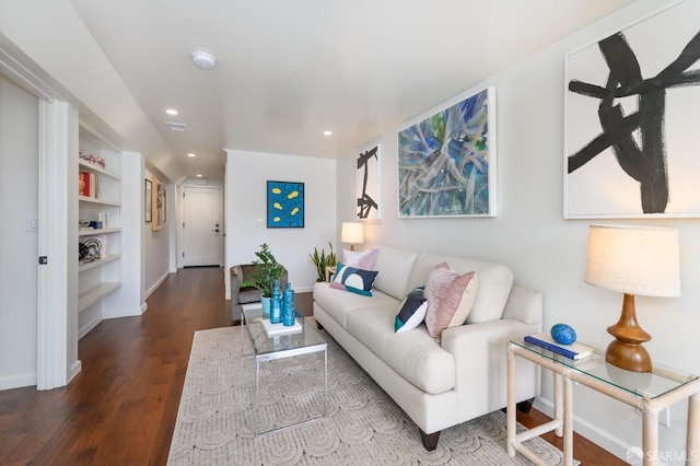 117 Meadowbrook Dr, San Francisco, CA 94132 - living area with wood finished floors, recessed lighting, and built in shelves
