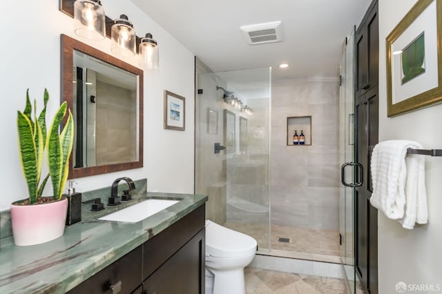 117 Meadowbrook Dr, San Francisco, CA 94132 - bathroom with vanity, a stall shower, and recessed lighting