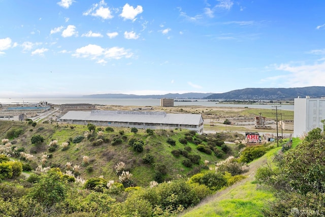 aerial view featuring a mountain view