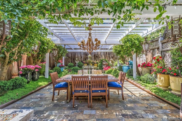 68 Castro St, San Francisco, CA 94114 - fenced backyard with outdoor dining space, a pergola, and a patio