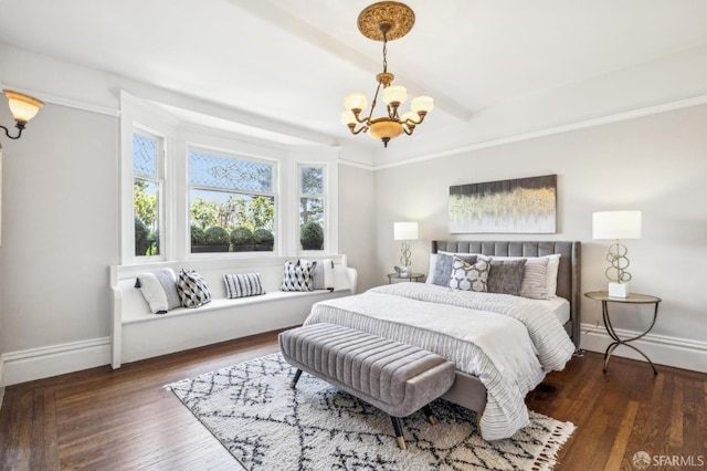 68 Castro St, San Francisco, CA 94114 - bedroom with a chandelier, wood finished floors, and baseboards