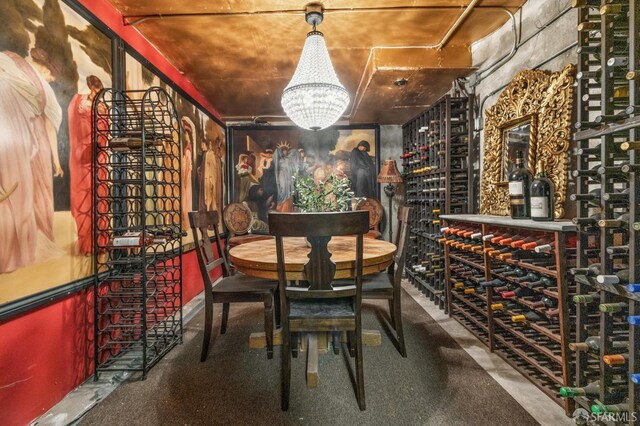 68 Castro St, San Francisco, CA 94114 - wine area featuring a chandelier