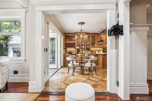 68 Castro St, San Francisco, CA 94114 - dining room featuring a chandelier and light wood finished floors