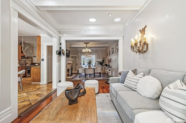 68 Castro St, San Francisco, CA 94114 - living area with a chandelier and crown molding