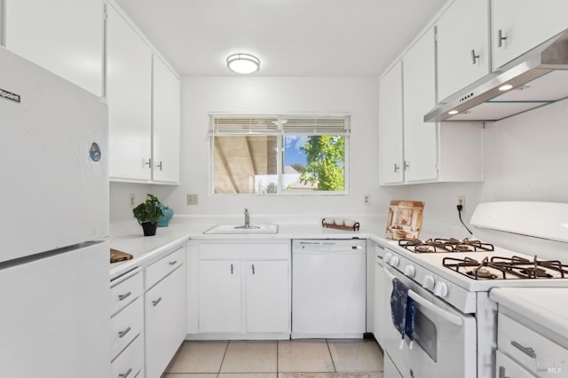 355 Parkview Ter Unit A6, Vallejo, CA 94589 - kitchen featuring white appliances, under cabinet range hood, a sink, and light countertops