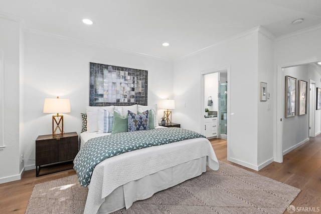 536 Wisconsin St, San Francisco, CA 94107 - bedroom featuring crown molding, wood finished floors, and recessed lighting