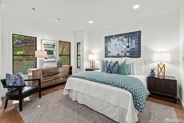 536 Wisconsin St, San Francisco, CA 94107 - bedroom with wood finished floors, ornamental molding, and recessed lighting