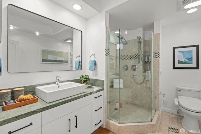 536 Wisconsin St, San Francisco, CA 94107 - full bath with vanity, a shower stall, and tile patterned floors