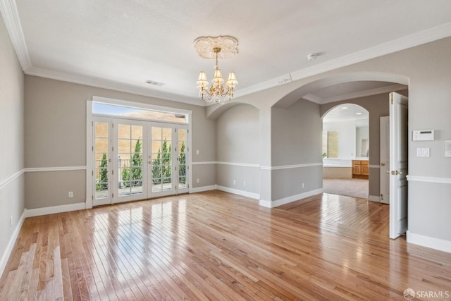 5317 Judsonville Dr, Antioch, CA 94531 - spare room with plenty of natural light, light wood finished floors, a chandelier, baseboards, and ornamental molding