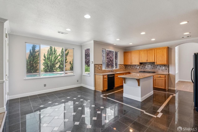 5317 Judsonville Dr, Antioch, CA 94531 - kitchen with black appliances, baseboards, light countertops, granite floors, and recessed lighting