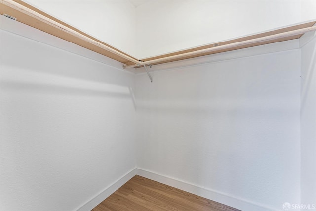 walk in closet featuring wood-type flooring