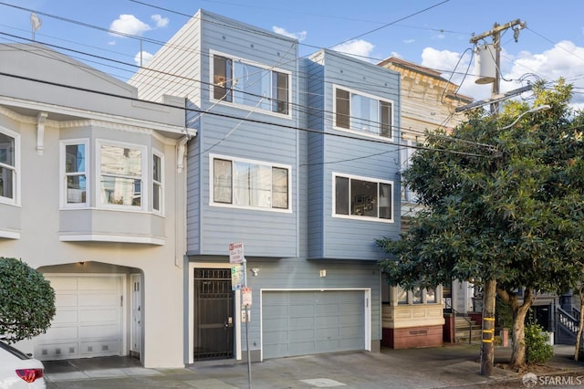 view of property with a garage