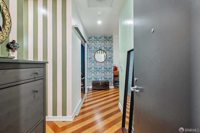 hall featuring hardwood / wood-style flooring