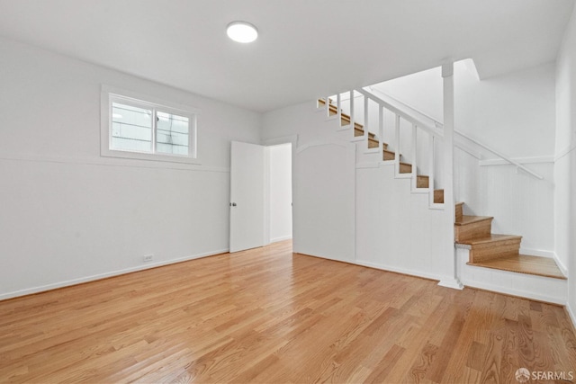 interior space with light hardwood / wood-style floors