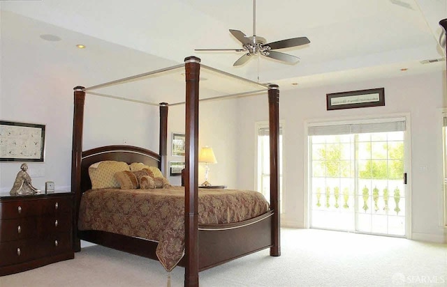 2220 Sunset Pt, Discovery Bay, CA 94505 - carpeted bedroom featuring access to outside and ceiling fan