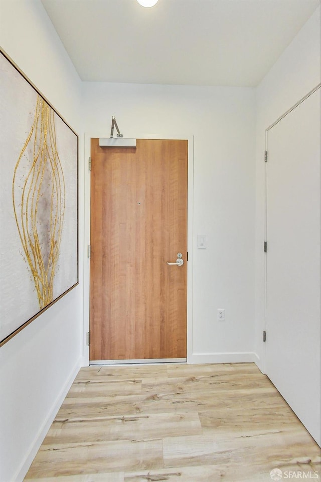 interior space featuring light wood-type flooring