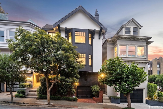 view of front of house featuring a garage