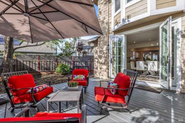 110 Baypoint Dr, San Rafael, CA 94901 - wooden deck with an outdoor hangout area