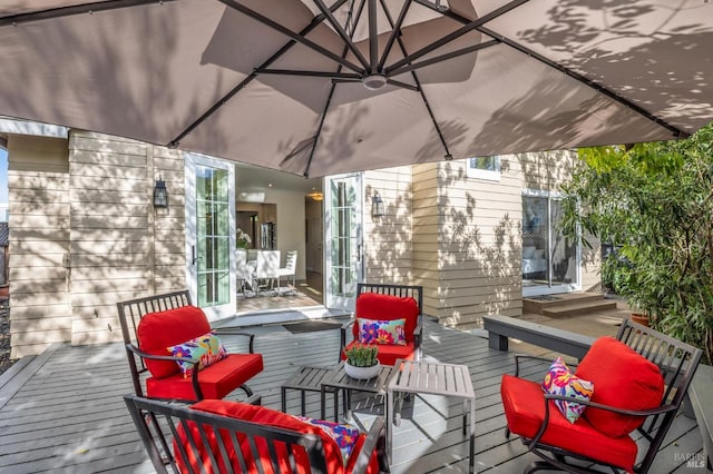 110 Baypoint Dr, San Rafael, CA 94901 - deck with an outdoor hangout area