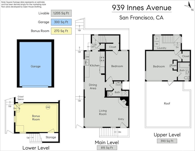 939 Innes Ave, San Francisco, CA 94124 - view of home floor plan