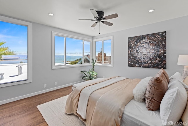 939 Innes Ave, San Francisco, CA 94124 - bedroom with wood finished floors, recessed lighting, and a ceiling fan