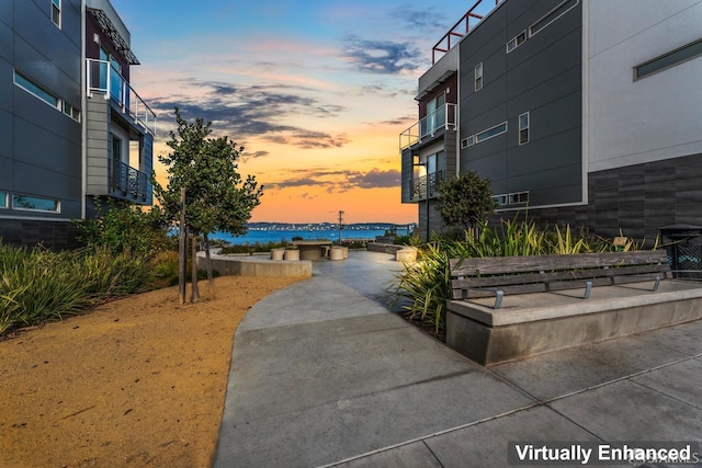 view of home's community featuring a water view