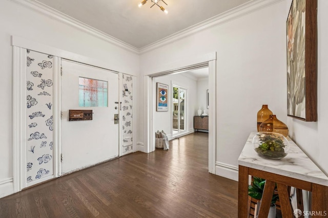 882 56th St, Oakland, CA 94608 - foyer entrance with crown molding and dark wood-style floors