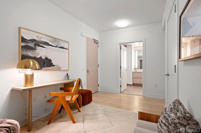 333 Beale St Unit 5I, San Francisco, CA 94105 - office area featuring wood finished floors and baseboards