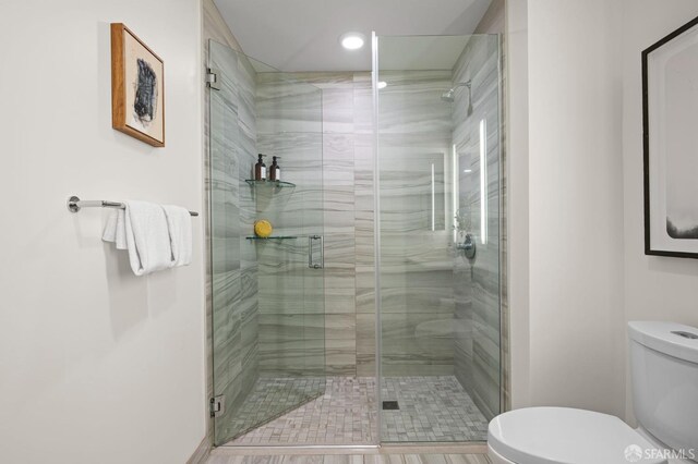 333 Beale St Unit 5I, San Francisco, CA 94105 - bathroom featuring a shower stall and recessed lighting