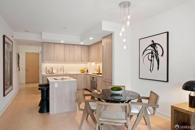333 Beale St Unit 5I, San Francisco, CA 94105 - dining room with light wood-style floors and recessed lighting
