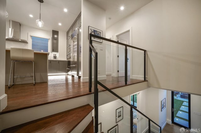 331 Vicente St, San Francisco, CA 94127 - staircase featuring recessed lighting and wood finished floors