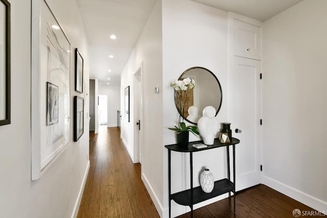 331 Vicente St, San Francisco, CA 94127 - hallway with dark wood finished floors and recessed lighting