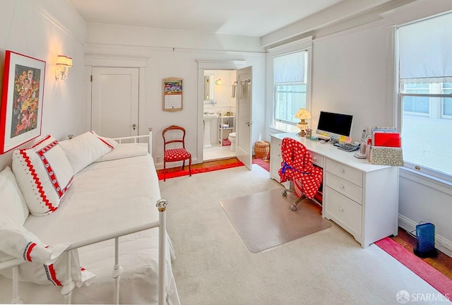 2111 Hyde St Unit 505, San Francisco, CA 94109 - home office with plenty of natural light, built in desk, and light colored carpet