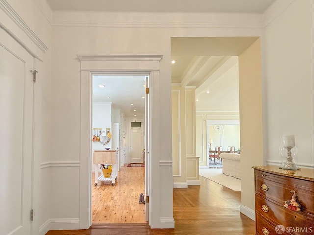 2111 Hyde St Unit 505, San Francisco, CA 94109 - hallway with wood finished floors and ornamental molding