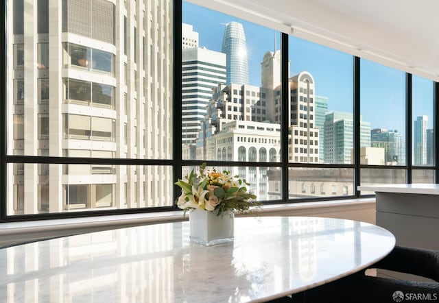 view of unfurnished dining area