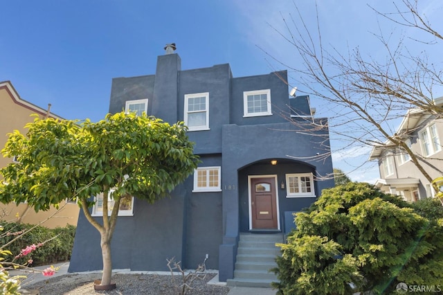 view of front of home with stucco siding