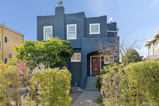 view of front of home with stucco siding