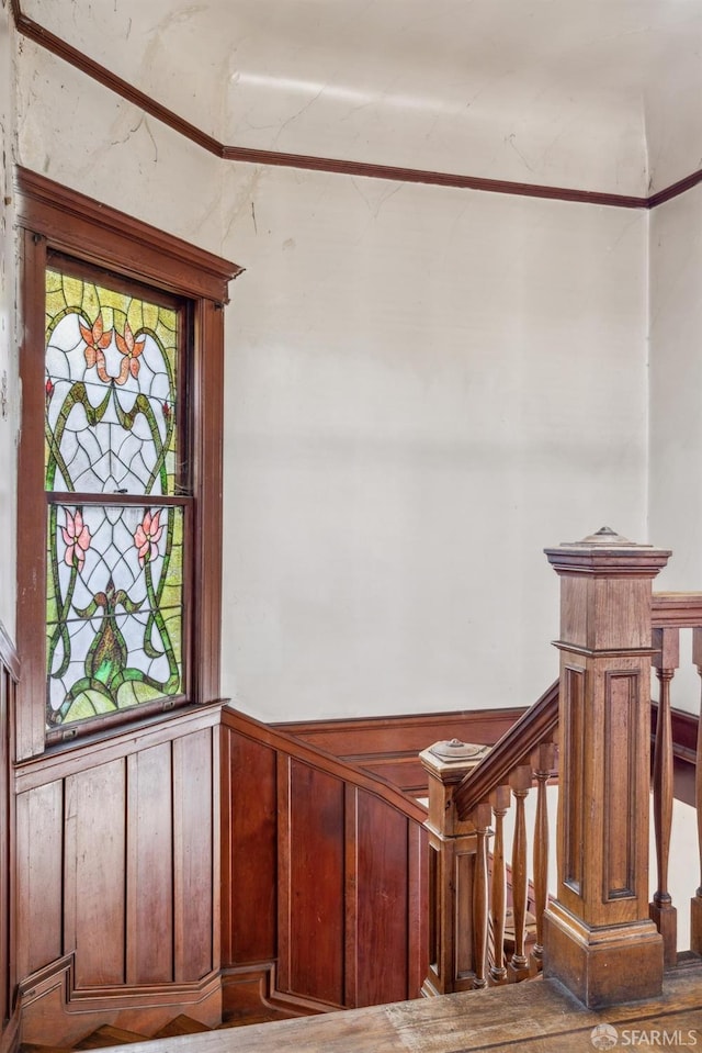 foyer featuring a wainscoted wall