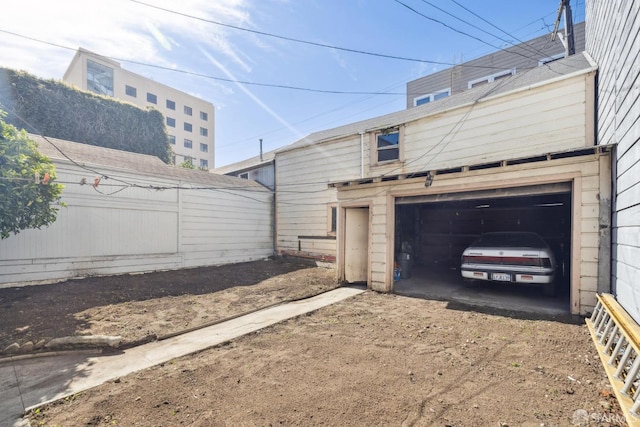 garage with driveway