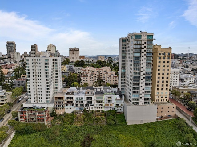 bird's eye view featuring a city view