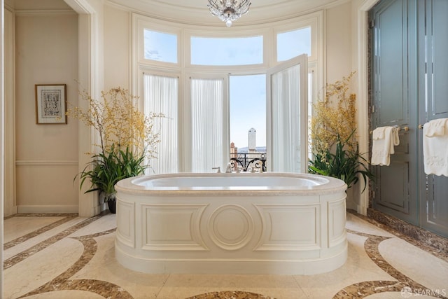 bathroom featuring a tub