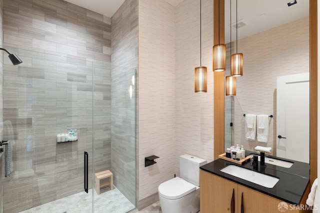 706 Mission St Unit 1001, San Francisco, CA 94103 - bathroom featuring a stall shower, toilet, and vanity
