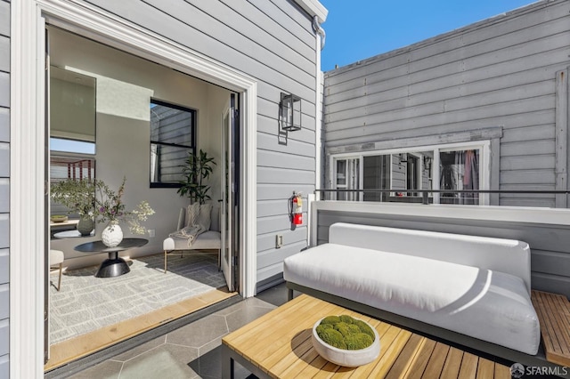 view of patio / terrace featuring a balcony