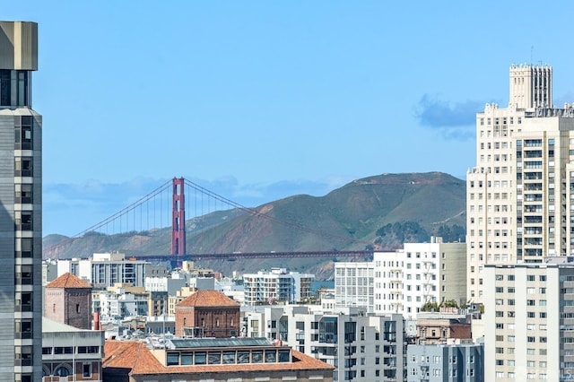 property's view of city with a mountain view