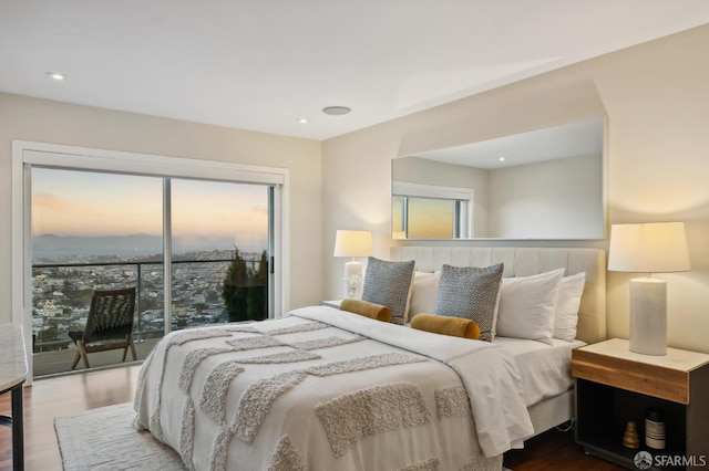 11 Perego Ter Unit 6, San Francisco, CA 94131 - bedroom with access to exterior, wood finished floors, and recessed lighting
