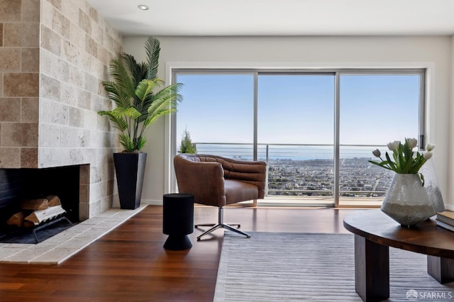 11 Perego Ter Unit 6, San Francisco, CA 94131 - office area featuring wood finished floors, healthy amount of natural light, recessed lighting, and a tiled fireplace