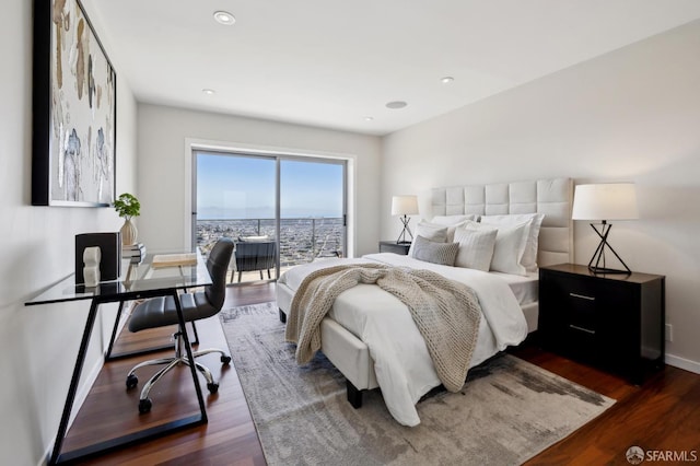 11 Perego Ter Unit 6, San Francisco, CA 94131 - bedroom featuring an office area, wood finished floors, access to outside, recessed lighting, and baseboards