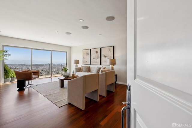 11 Perego Ter Unit 6, San Francisco, CA 94131 - living area featuring dark wood-style flooring and recessed lighting