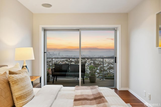 11 Perego Ter Unit 6, San Francisco, CA 94131 - bedroom featuring dark wood finished floors, access to exterior, and baseboards
