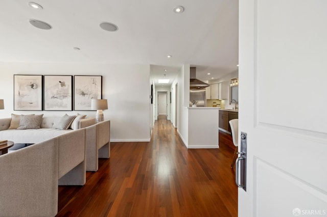 11 Perego Ter Unit 6, San Francisco, CA 94131 - living area featuring dark wood finished floors, baseboards, and recessed lighting